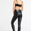 Spanx FAUX LEATHER MOTO LEGGINGS - Leggings - Strümpfe - Very Black