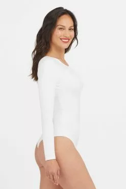 Spanx Suit Yourself Langärmeliger Body Mit U-Ausschnitt, Weiß -Spanx Verkaufsshop A32770s3