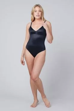 SPANX Figurformender Tanga-Body Aus Satin, Schwarz -Spanx Verkaufsshop C16323s3