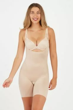Spanx Thinstincts Mittellanger Body Mit Offener Brustpartie, Nude