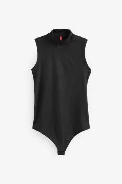 Spanx Suit Yourself Figurformender, ärmelloser Body Mit Rippung Und Stehkragen, Schwarz -Spanx Verkaufsshop U84800s5